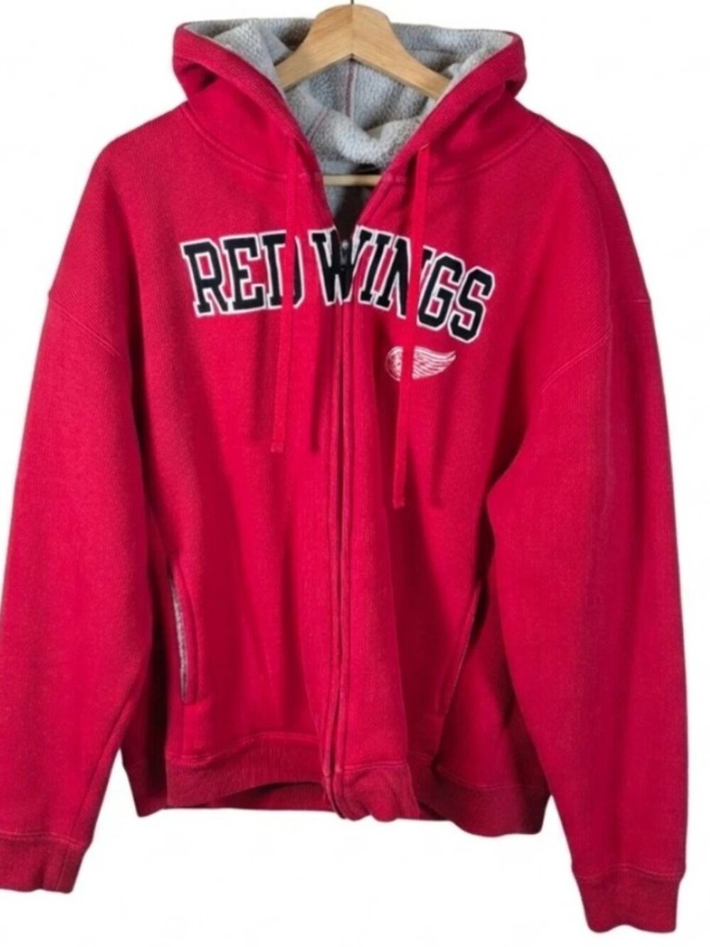 Detroit Red Wings Men's XL Hoodie Official NHL Hockey Full Zip Fleece Lined - Picture 2 of 10